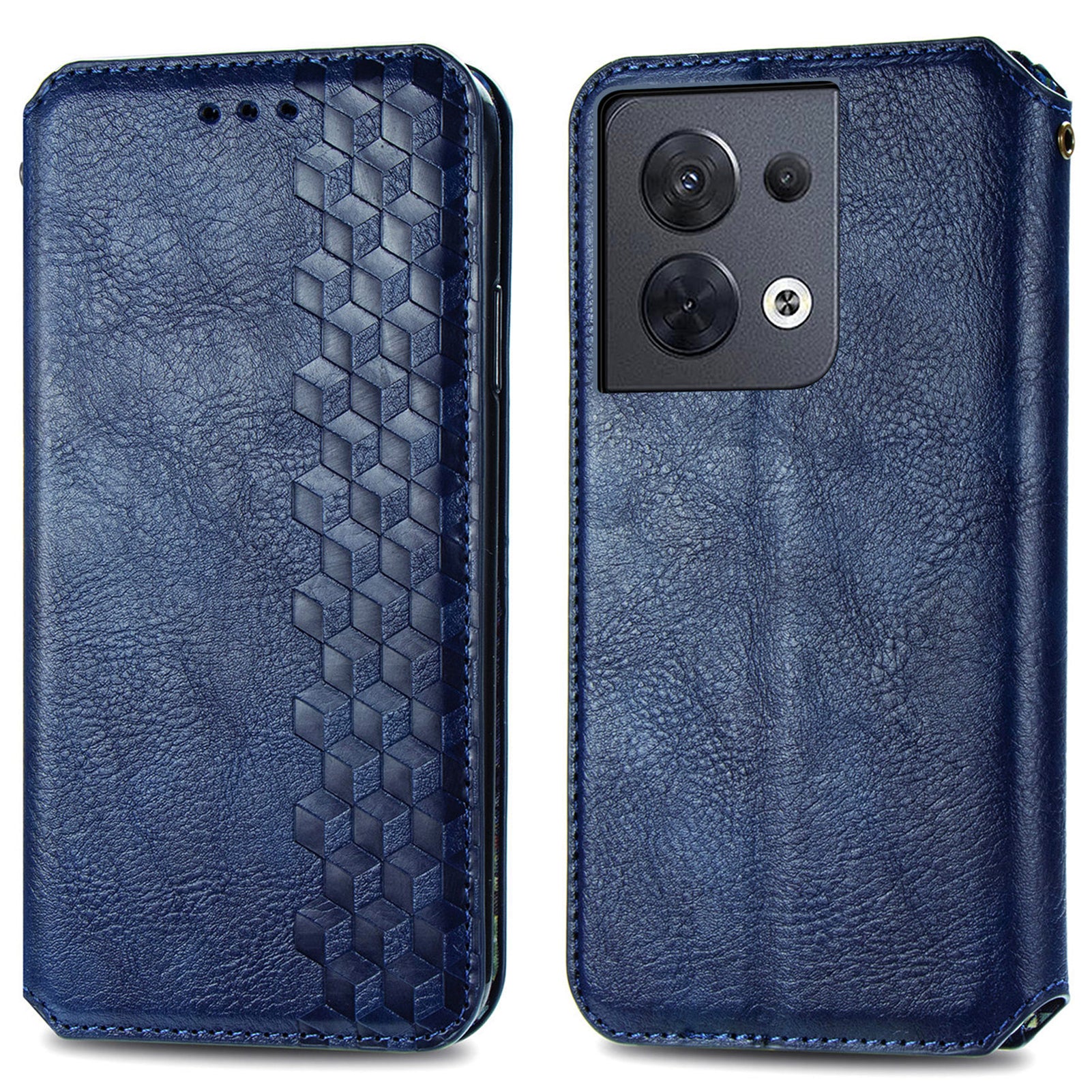 For Oppo Reno8 5G (Global Version) Imprinting Rhombus Flip Leather Phone Protective Case Stand Wallet Magnetic Auto-Absorbed Cover For Oppo Reno8 5G (Global Version) Imprinting Rhombus Flip Leather Phone Protective Case Stand Wallet Magnetic Auto-Absorbed Cover